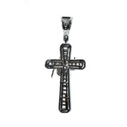 Men's 925 Sterling Silver CZ Cross Pendant with 3D Spider Accent (2)