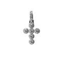 Round Cluster Moissanite Cross Pendant in 925 Sterling Silver 1.5ct
