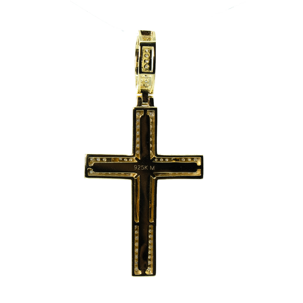 14K Gold Over Silver Moissanite Pave Jesus Crucifix Cross Pendant 2.5ct (2)