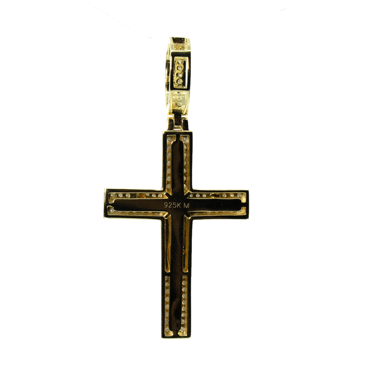 14K Gold Over Silver Moissanite Pave Jesus Crucifix Cross Pendant 2.5ct (2)