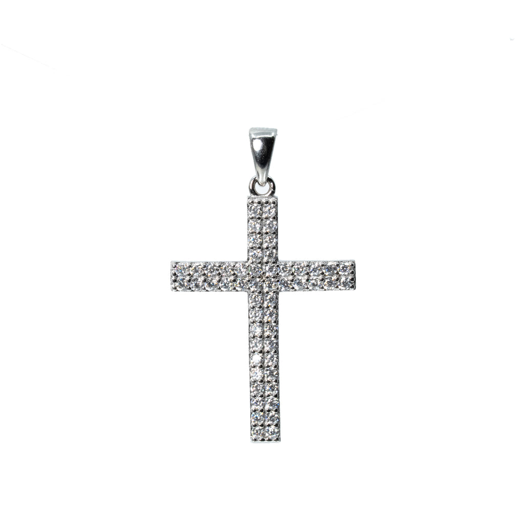 Pavé Moissanite Cross Pendant in 925 Sterling Silver 0.62ct Unisex