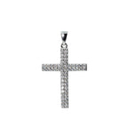 Pavé Moissanite Cross Pendant in 925 Sterling Silver 0.62ct Unisex
