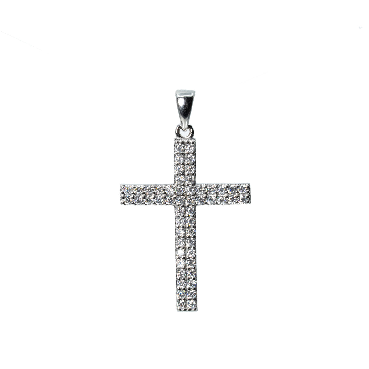 Pavé Moissanite Cross Pendant in 925 Sterling Silver 0.62ct Unisex