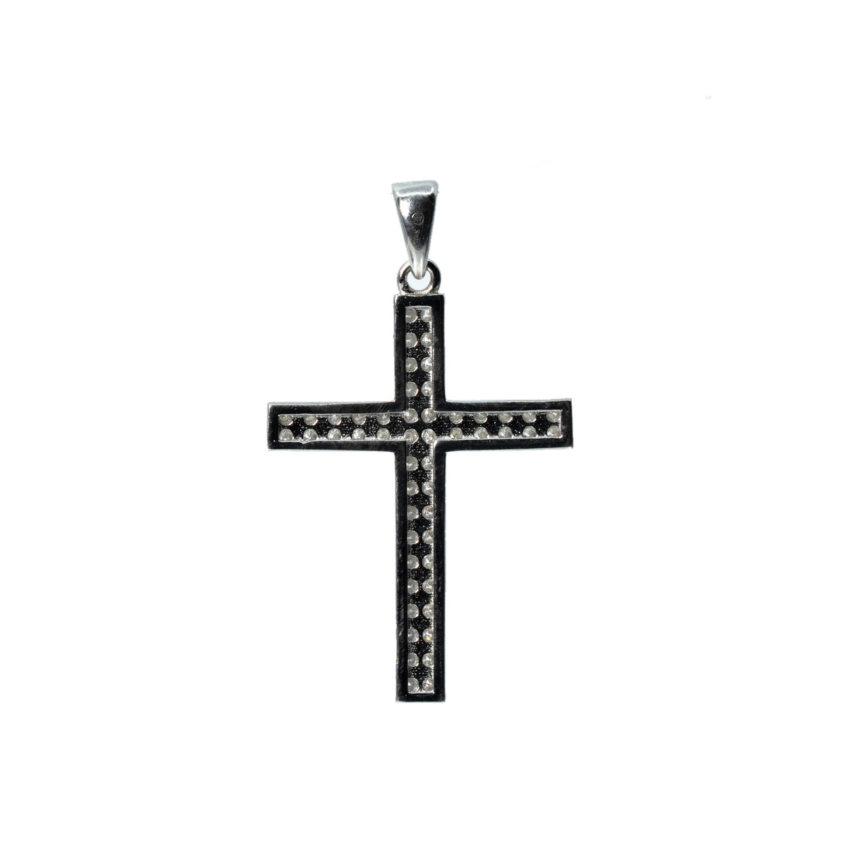Pavé Moissanite Cross Pendant in 925 Sterling Silver 0.62ct Unisex (2)