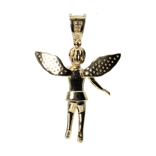 18K Gold Vermeil Silver Angel Wing Moissanite Accent Pendant 1ct (2)