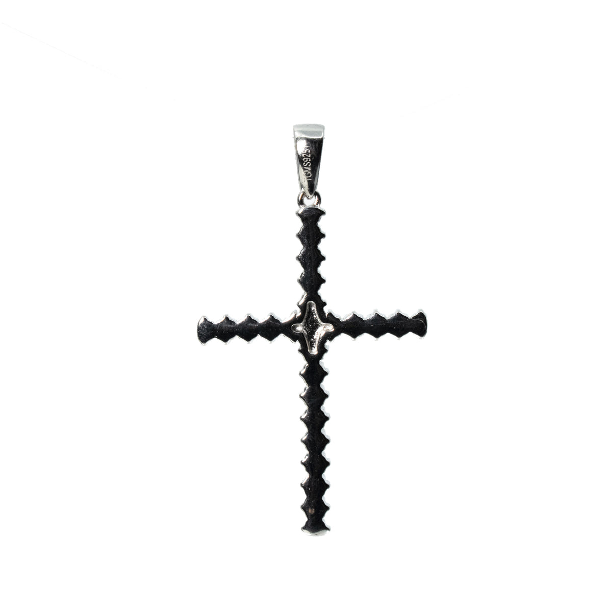 Sterling Silver 1ct Moissanite Pavé Cross Pendant (2)