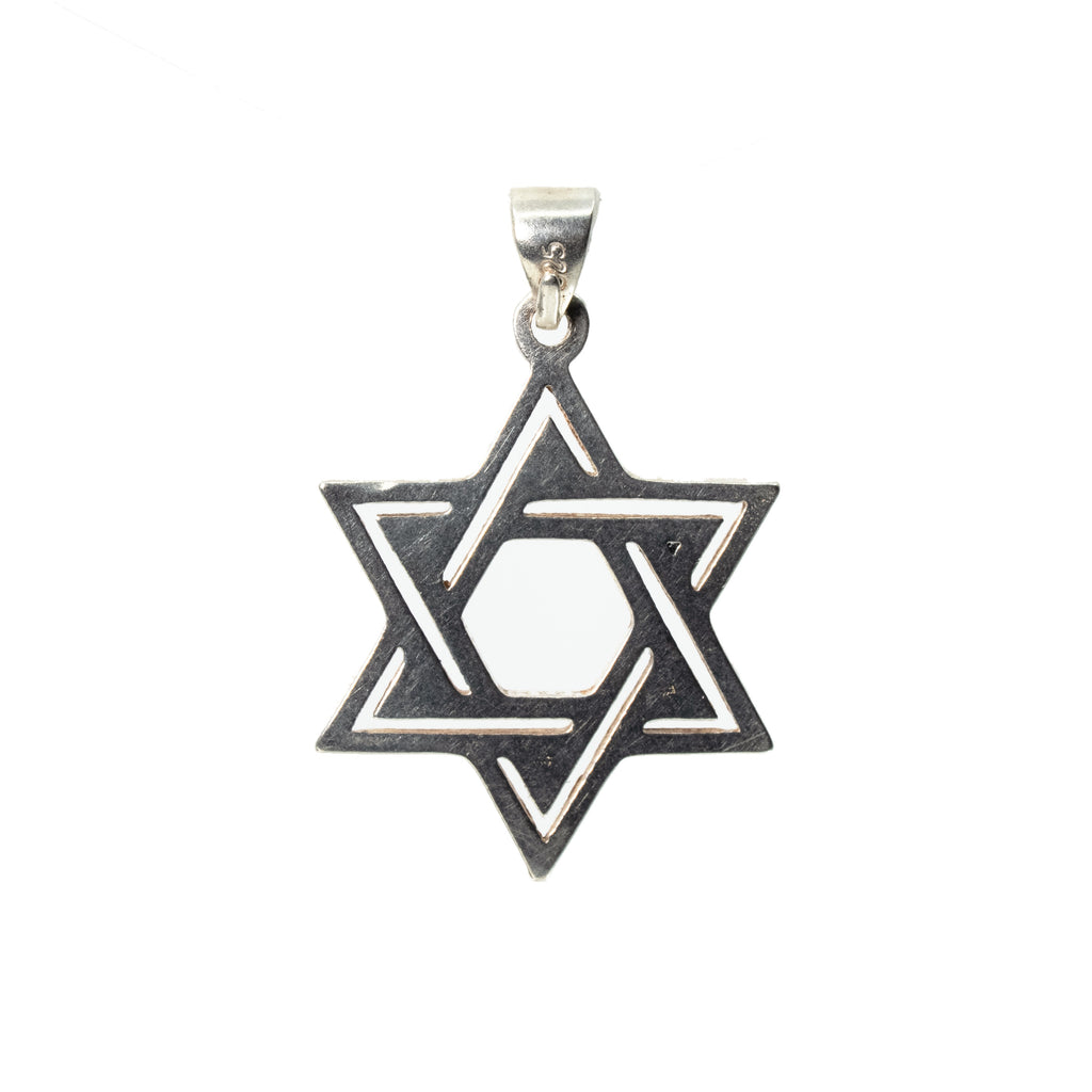 Geometric Star of David 925 Sterling Silver Cutout Pendant (2)