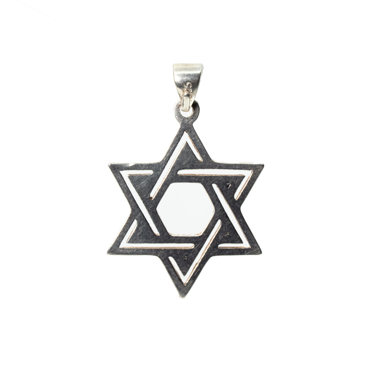 Geometric Star of David 925 Sterling Silver Cutout Pendant (2)