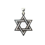 Geometric Star of David 925 Sterling Silver Cutout Pendant
