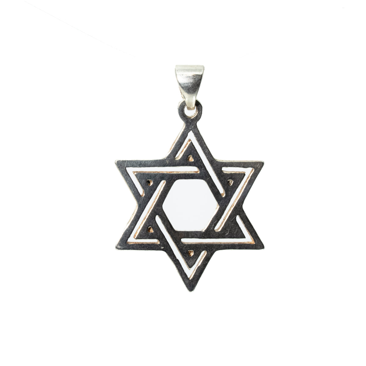 Geometric Star of David 925 Sterling Silver Cutout Pendant