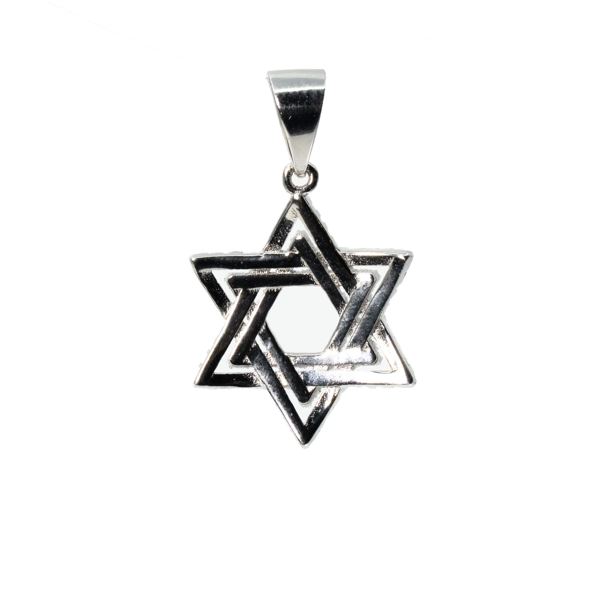 Double Outline Star of David 925 Silver Moissanite Pendant 1.25ct (2)