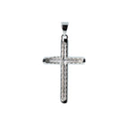 Polished 925 Sterling Silver Tubular Crucifix Pendant with Jesus Figure (2)
