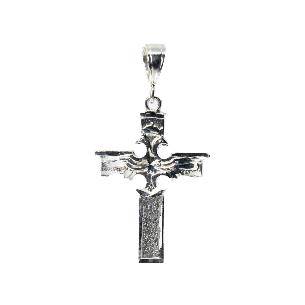 Textured Filigree Cross 925 Sterling Silver Pendant