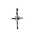 Sterling Silver Moissanite Baguette Radiant Crucifix Pendant 0.5ct