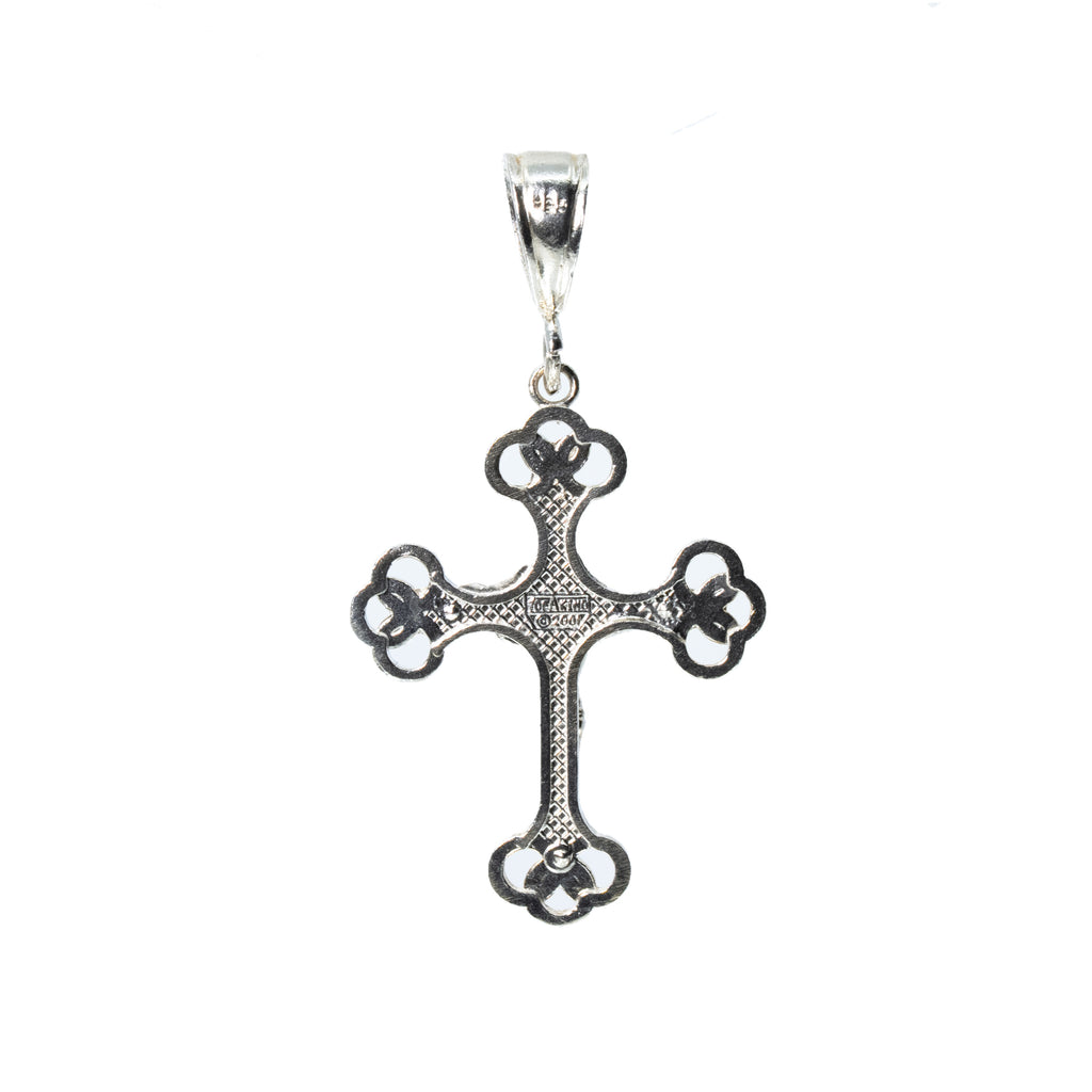Ornate Sterling Silver 925 Filigree Crucifix Pendant with Textured Detailing (2)