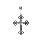 Ornate Sterling Silver 925 Filigree Crucifix Pendant with Textured Detailing (2)