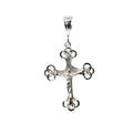 Ornate Sterling Silver 925 Filigree Crucifix Pendant with Textured Detailing