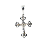 Ornate Sterling Silver 925 Filigree Crucifix Pendant with Textured Detailing