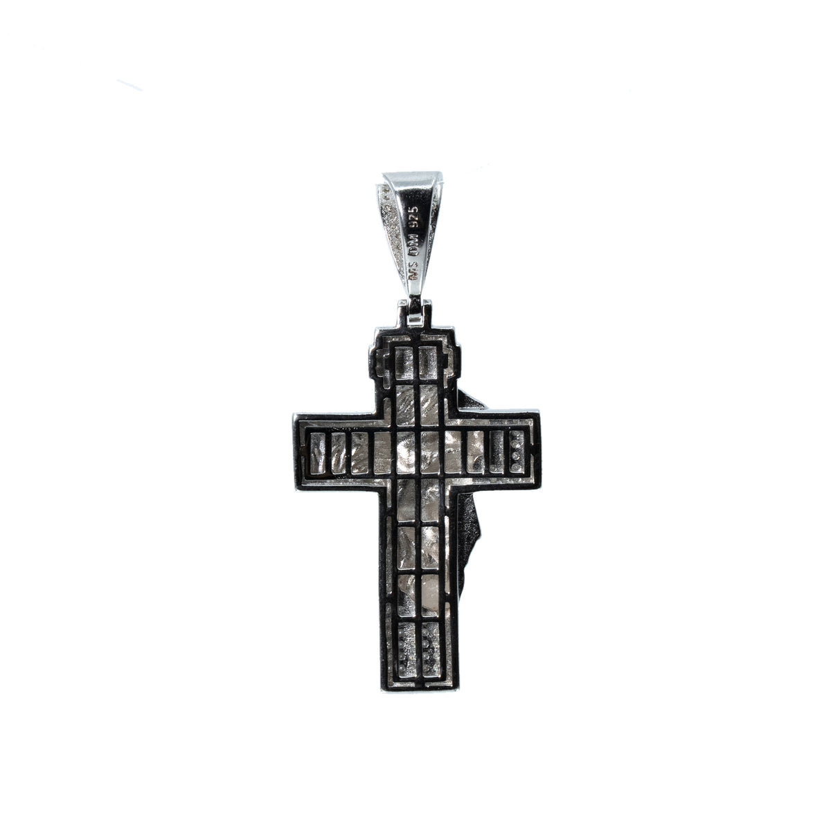 Sterling Silver 925 Moissanite Jesus Crucifix Pendant with Pave Detailing 1.00ct (2)
