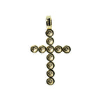 14K Gold Over Silver Moissanite Pave Ball Cross Pendant 1.5ct (2)