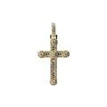 14K Gold Over Silver Moissanite Pave Cross Pendant 0.77ct