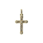 14K Gold Over Silver Moissanite Pave Cross Pendant 0.77ct