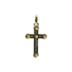 14K Gold Over Silver Moissanite Pave Cross Pendant 0.77ct (2)