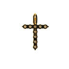14K Gold Over Silver Moissanite Round Stone Cross Pendant 1.10ct (2)