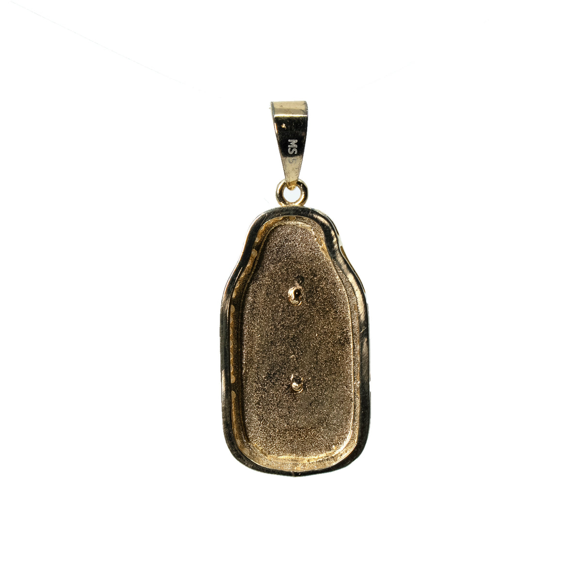 Virgin Mary Framed Moissanite Halo Brown Enamel Sterling Silver Pendant (2)