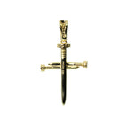 14K Gold Over Silver Cross Pendant with Moissanite (2)