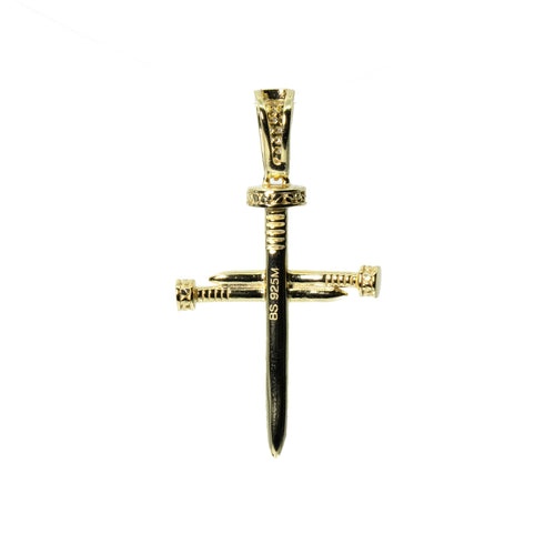 14K Gold Over Silver Cross Pendant with Moissanite (2)