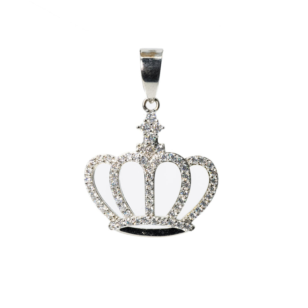 925 Sterling Silver Moissanite Crown-Shaped Pendant 1 Carat