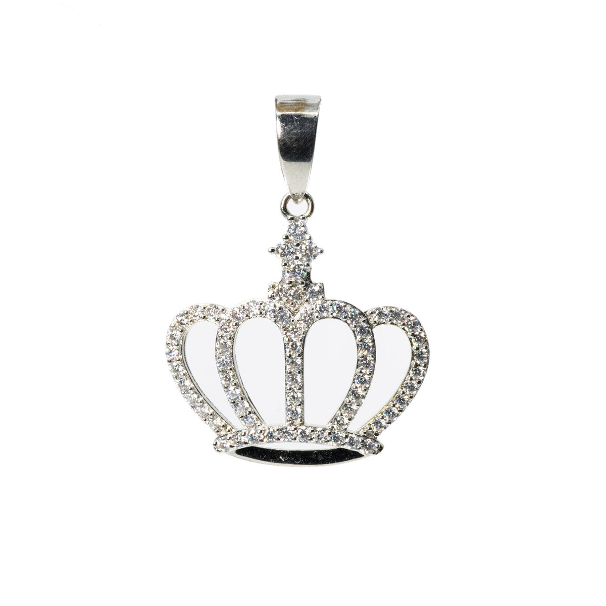 925 Sterling Silver Moissanite Crown-Shaped Pendant 1 Carat
