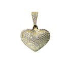 Pavé Heart Moissanite 925 Sterling Silver Pendant 4.00ct