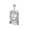 925 Sterling Silver Jesus Face Pendant with Crown of Thorns Detail