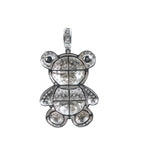 925 Sterling Silver Teddy Bear Pendant with 3ct Moissanite (2)