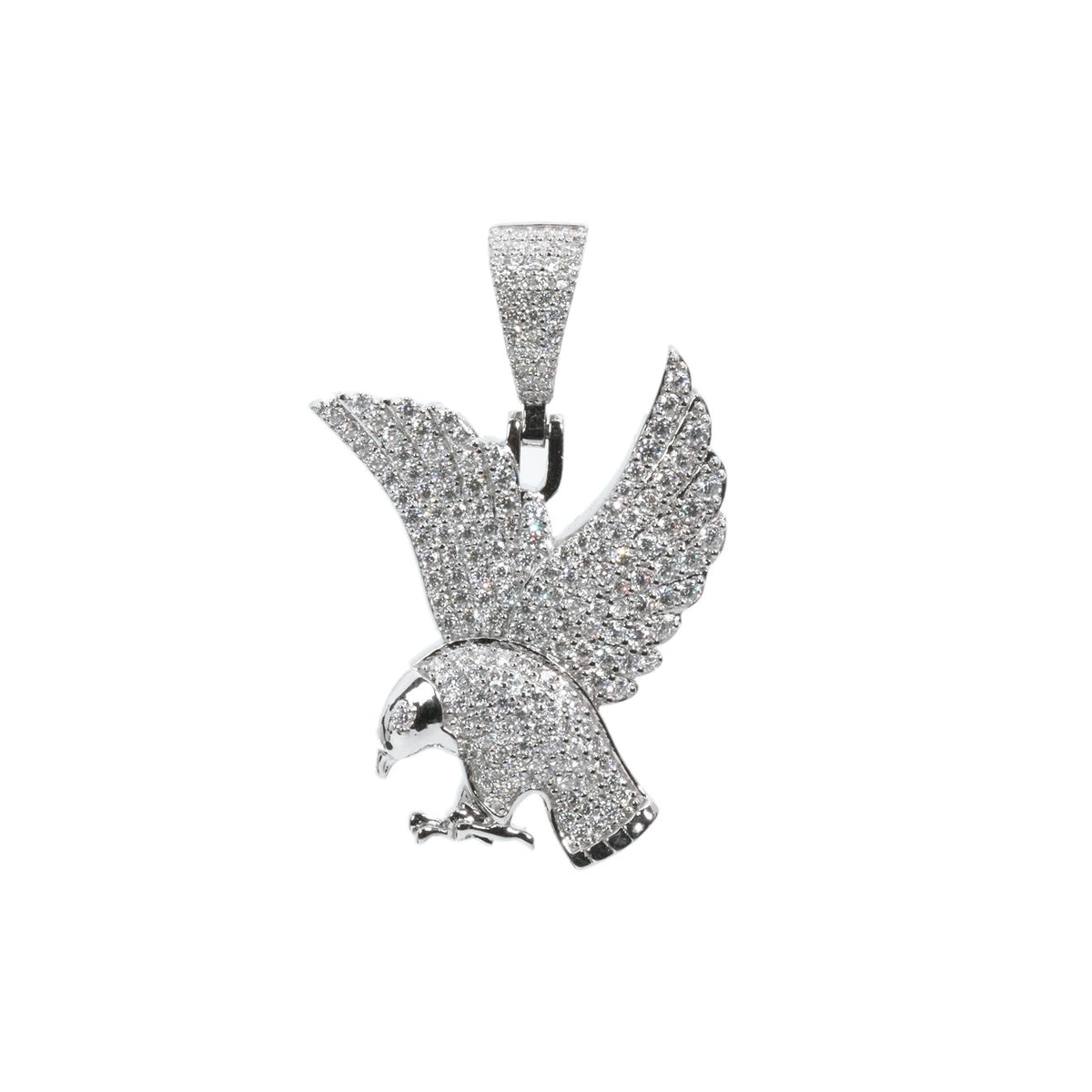 Pavé Moissanite Eagle Pendant in 925 Sterling Silver 3.0ct