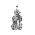 925 Sterling Silver Good Shepherd Religious Pendant with Sheep Motif