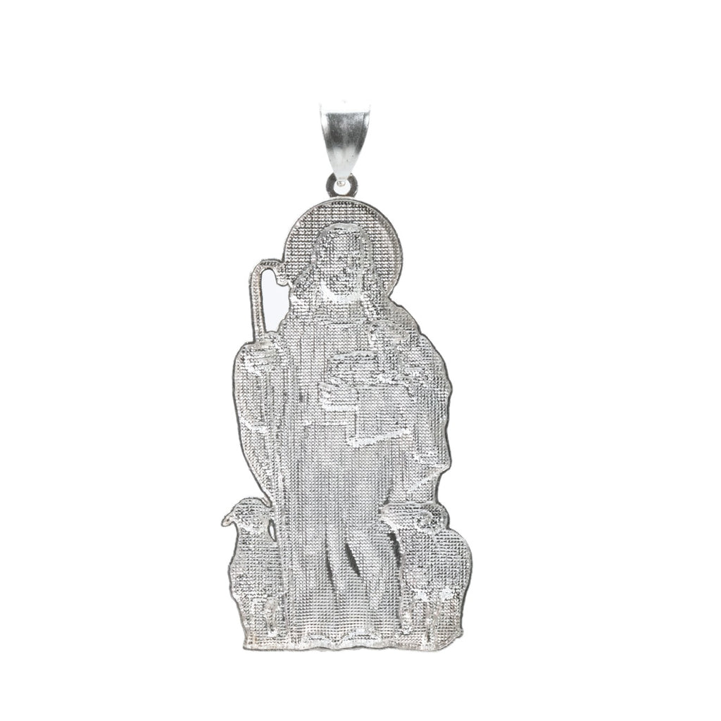 925 Sterling Silver Good Shepherd Religious Pendant with Sheep Motif (2)