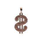 14K Rose Gold Over Silver Dollar Sign Moissanite Pavé Pendant for Men 2.1ct (2)