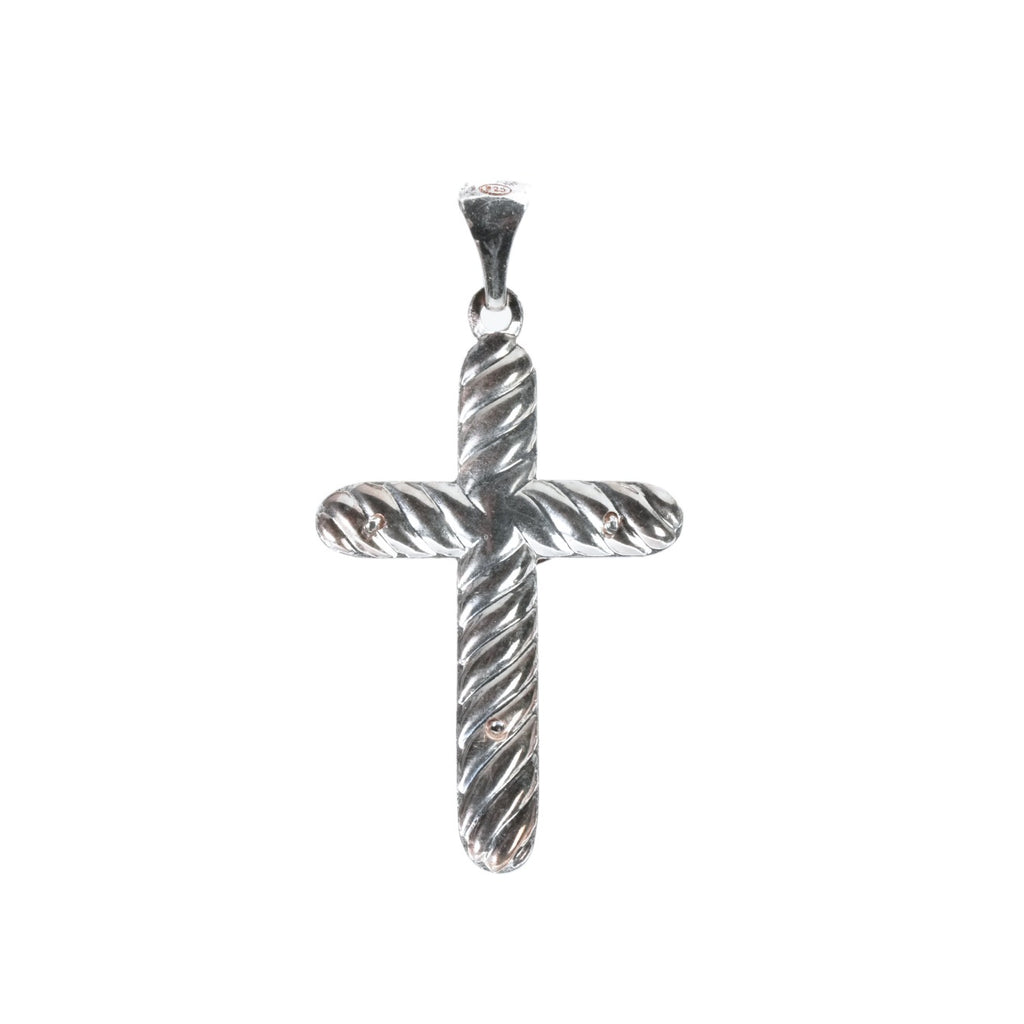 925 Sterling Silver Twisted Crucifix Cross Pendant (2)