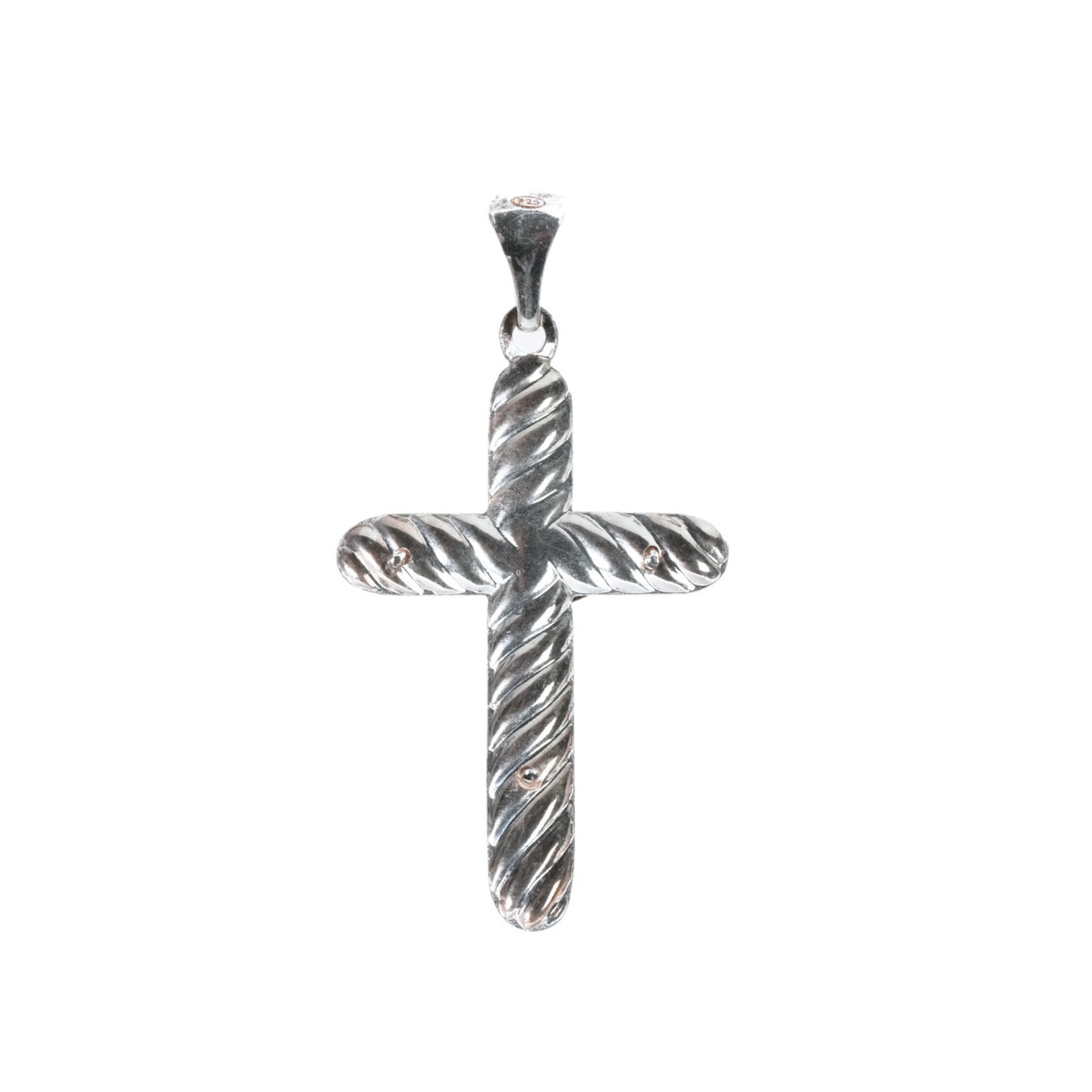 925 Sterling Silver Twisted Crucifix Cross Pendant (2)