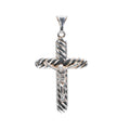 925 Sterling Silver Twisted Crucifix Cross Pendant