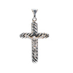 925 Sterling Silver Twisted Crucifix Cross Pendant