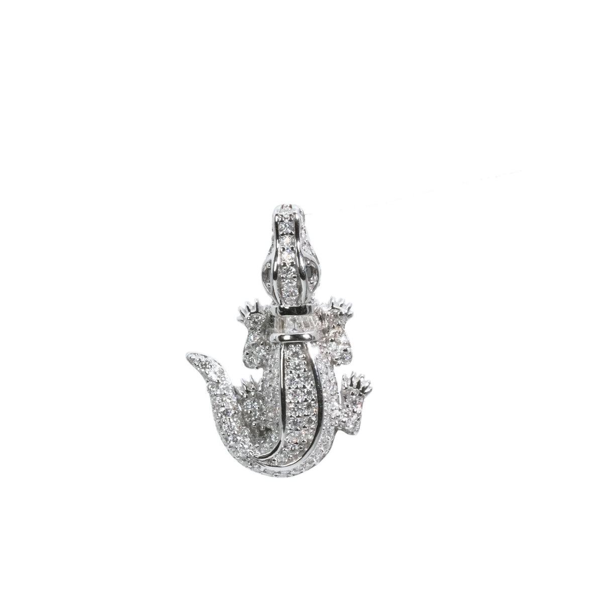 Pavé Alligator 925 Sterling Silver Moissanite Pendant 1.0ct