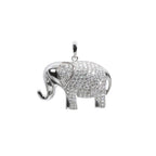 Pavé Moissanite Elephant Charm in 925 Sterling Silver 3.00ct