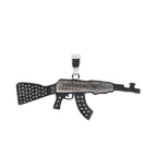 AK-47 Rifle Pendant in 925 Sterling Silver with Pave Moissanite 2ct (2)