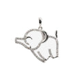 Sterling Silver 925 Moissanite Elephant Outline Pendant 1.5ct