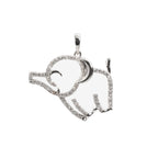 Sterling Silver 925 Moissanite Elephant Outline Pendant 1.5ct