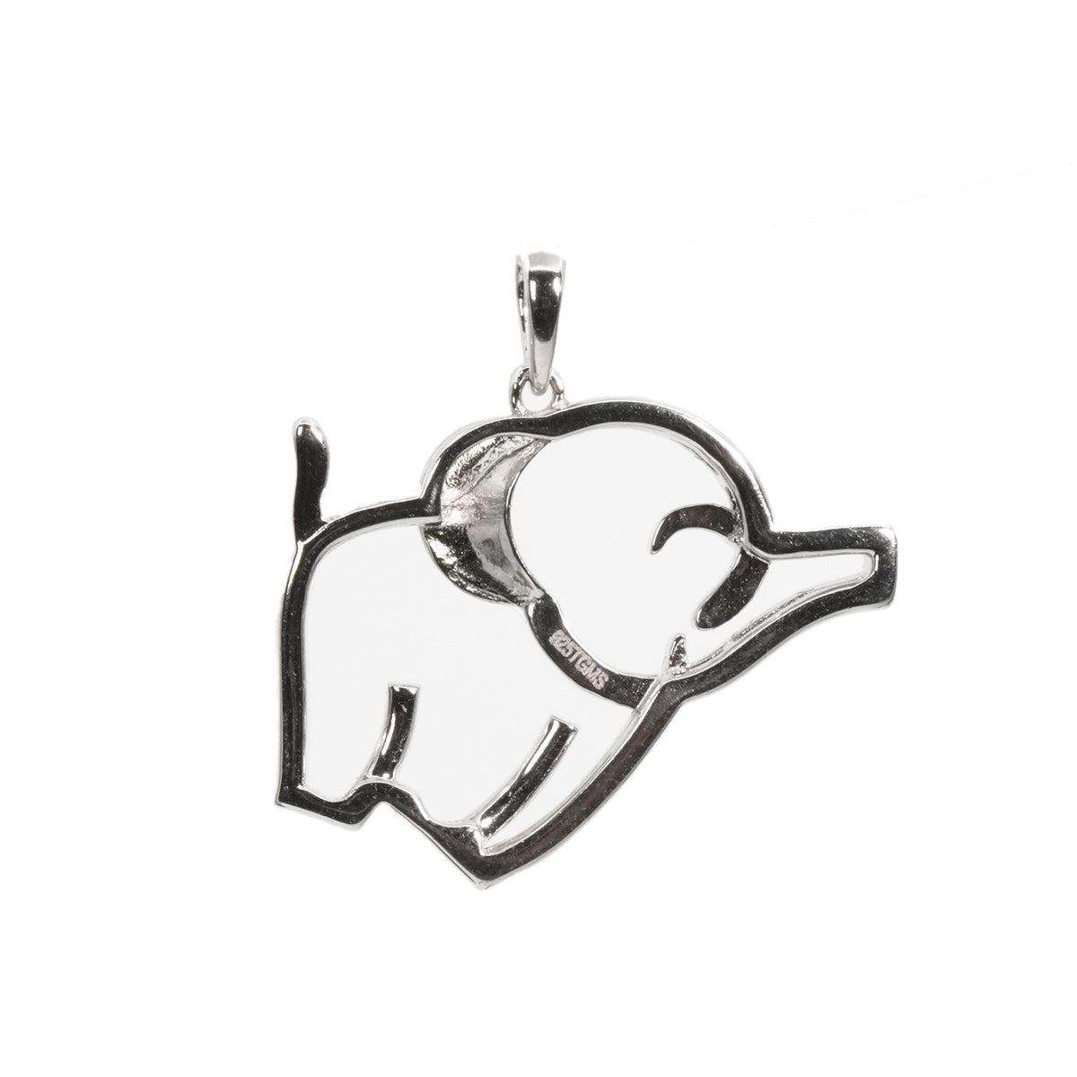 Sterling Silver 925 Moissanite Elephant Outline Pendant 1.5ct (2)